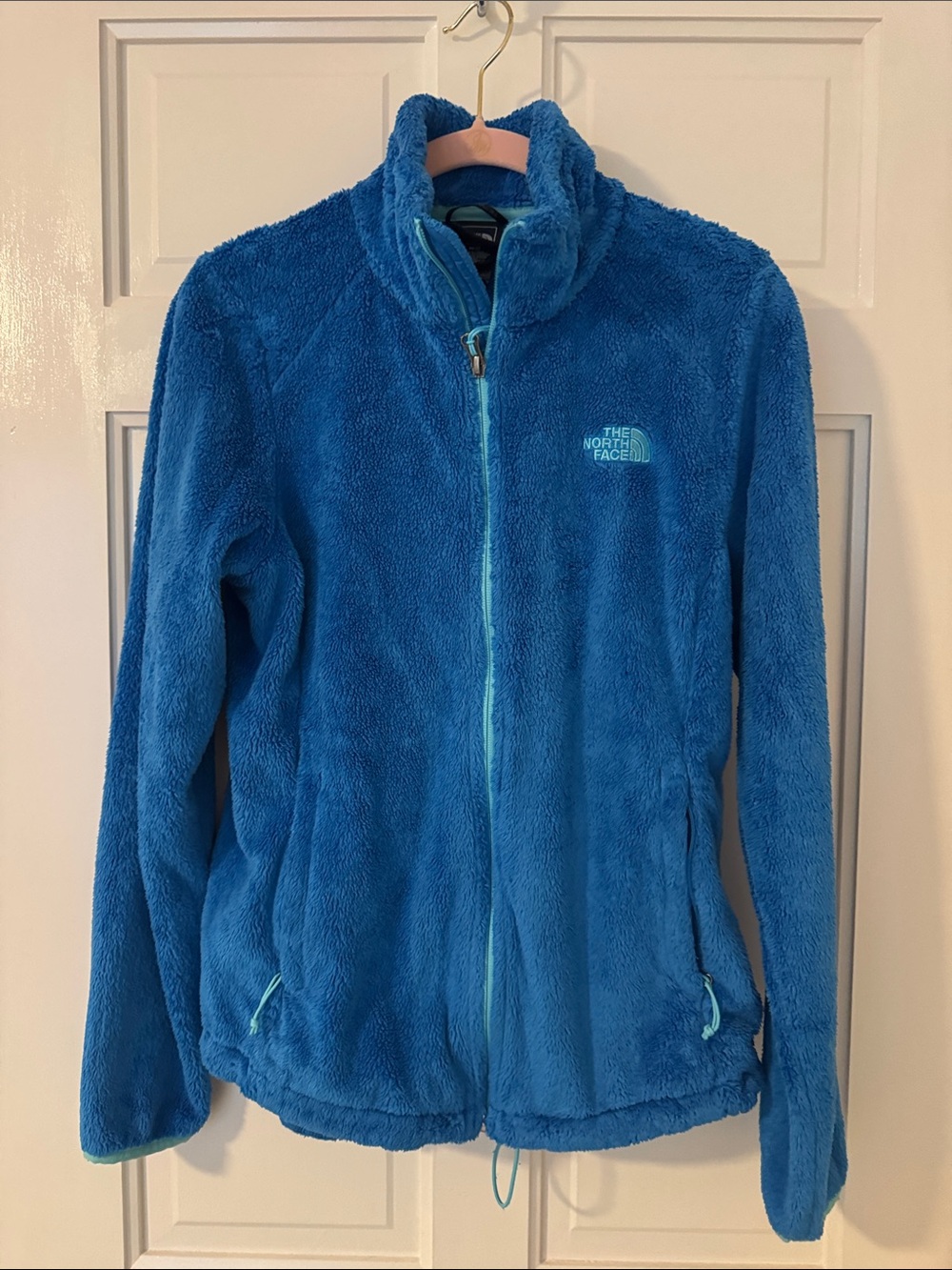 The North Face womens Plush Jacket in Bright Blue